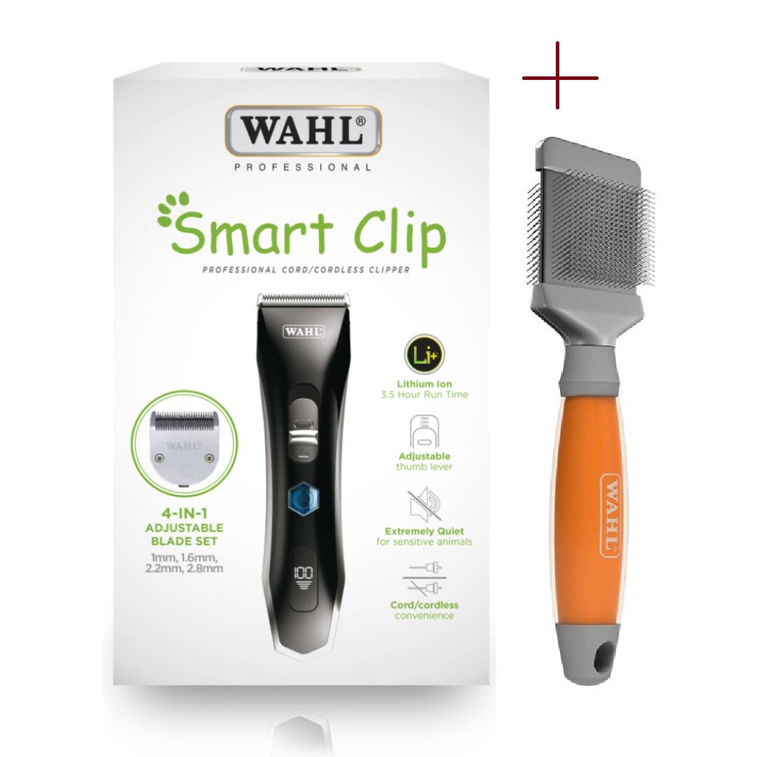 Wahl Smart Clip Pet/Animal Clipper with Dual Head Slicker Brush