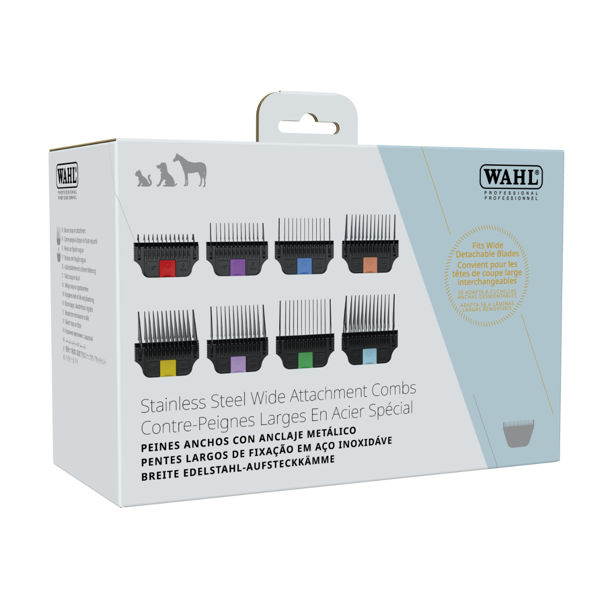 Wahl Stainless Steel Attachment Comb Set 1–8 for Wide Detachable Blades 3031224