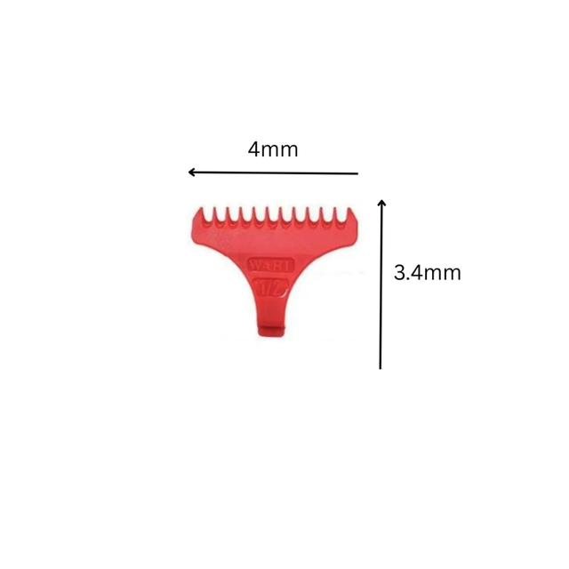3 Wahl Attachment Combs For Cord/Cordless Detailer T-Wide Trimmer Guide Guard 1/2, 1, 1.1/2 Red