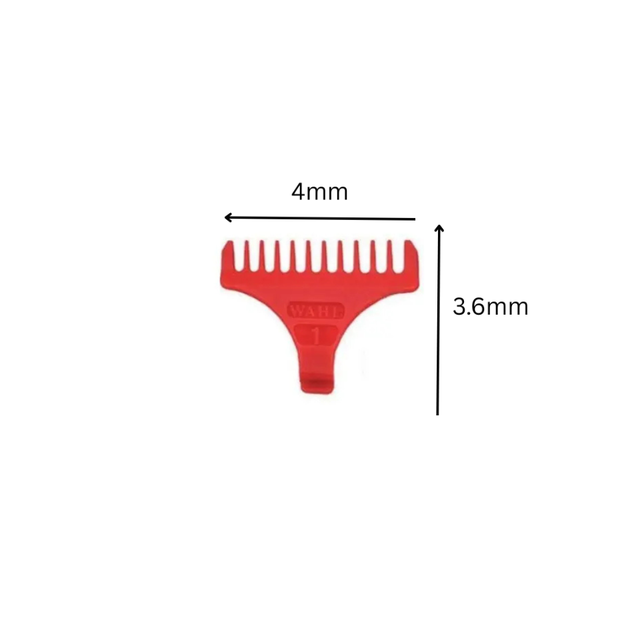 3 Wahl Attachment Combs For Cord/Cordless Detailer T-Wide Trimmer Guide Guard 1/2, 1, 1.1/2 Red