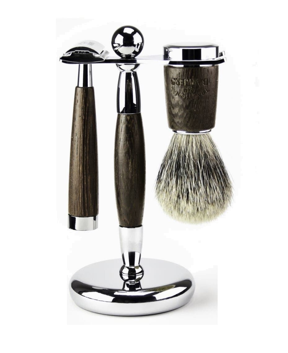 Wahl Traditional Barbers 3 Piece Wenge Wood Premium Shave Set
