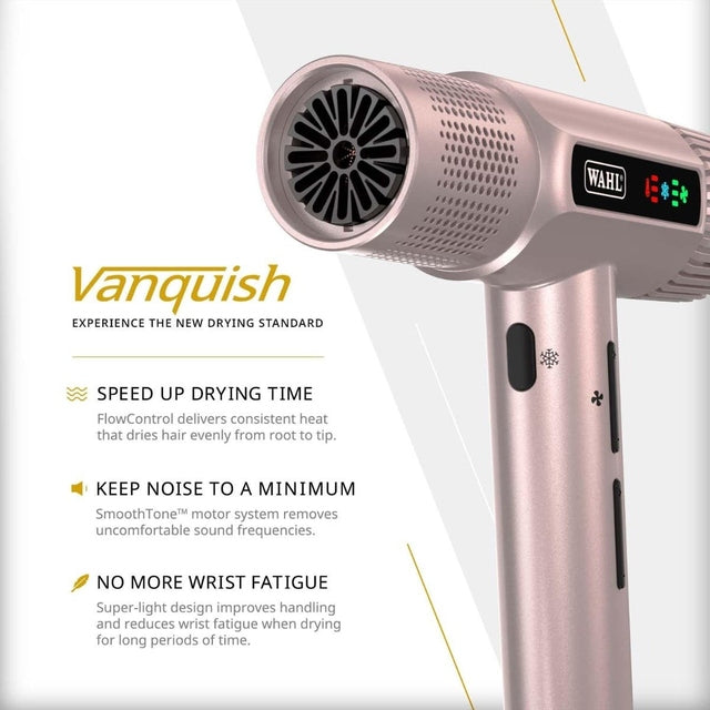 Wahl Vanquish T-Shaped Hair Dryer with Brushless Motor - Rose Gold
