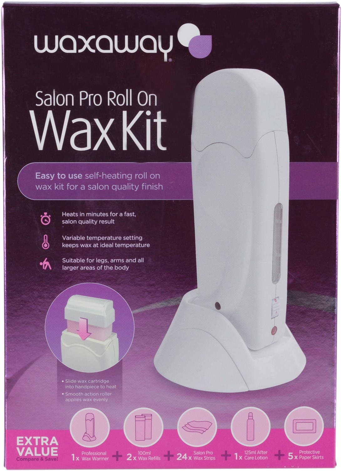 Waxaway Salon Pro Roll On Home Waxing Kit