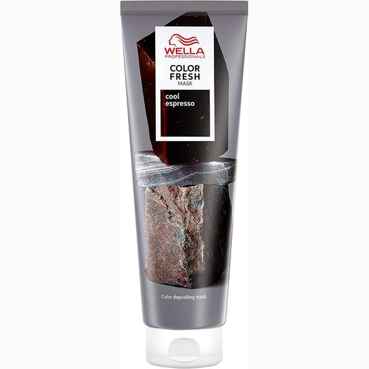 Tube of Wella Color Fresh Mask 150ml in Cool Espresso shade on white background
