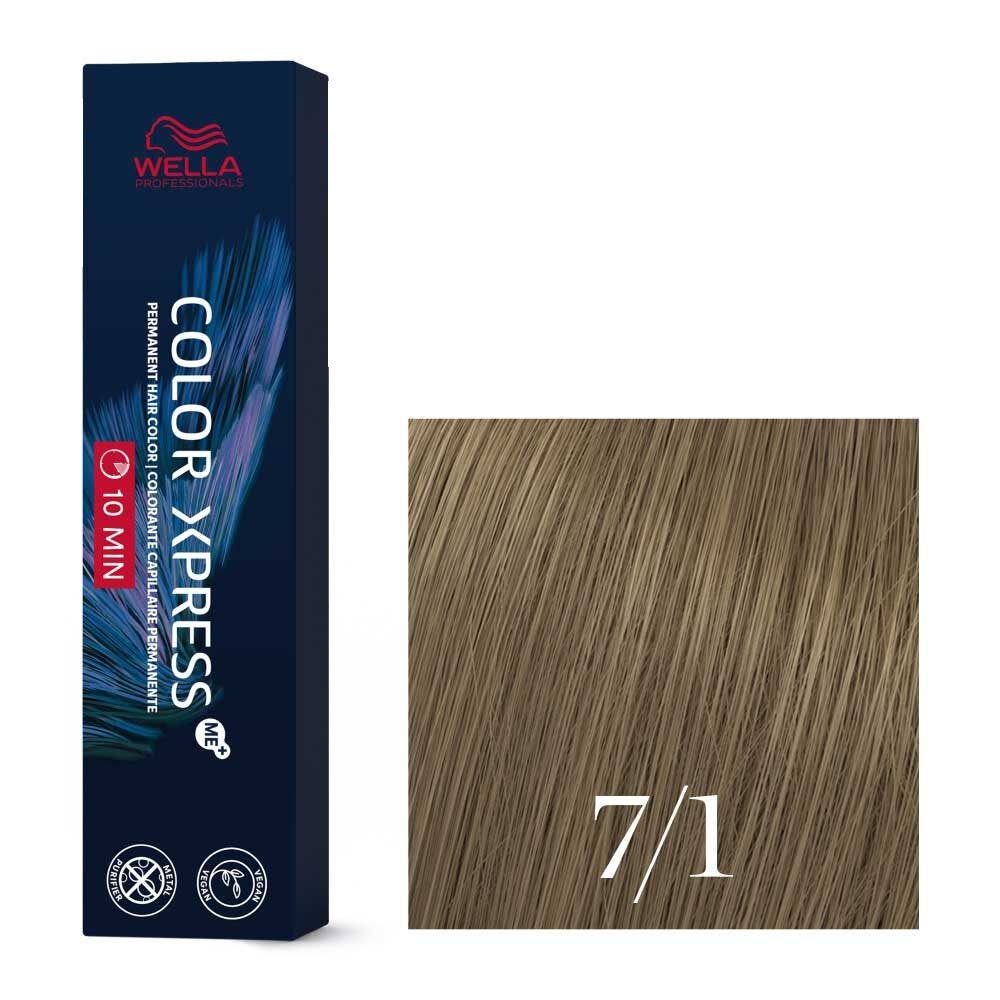 Wella Color Xpress Me+ 10 Minute Permanent Creme Color 60ml - 7/1 Medium Blonde Ash
