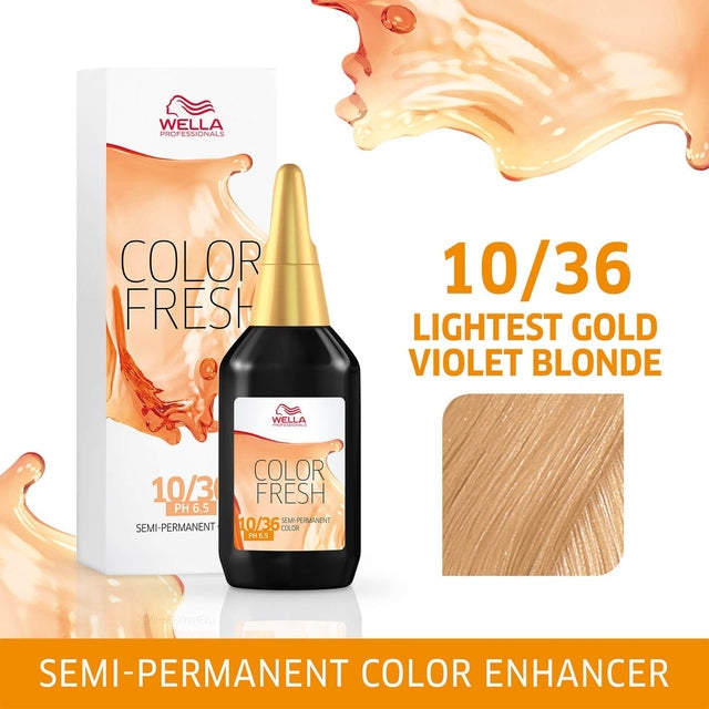 Wella Professionals Color Fresh Semi-Permanent Colour 75ml - 10/36 Lightest Gold Violet Blonde
