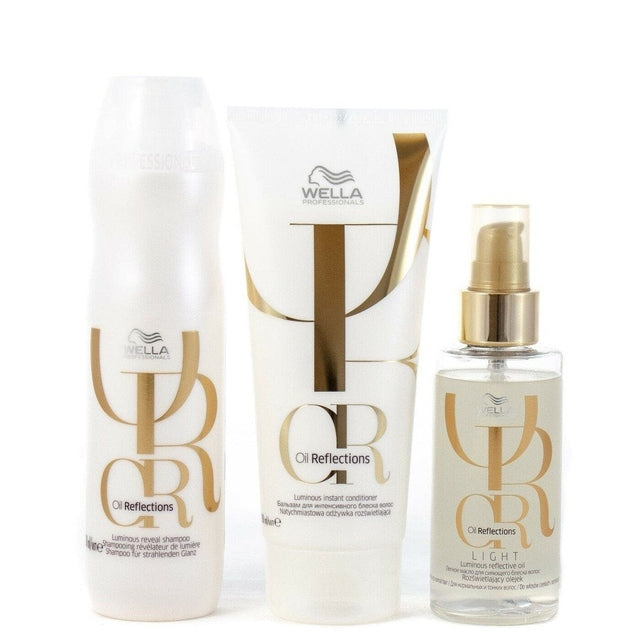 Wella Professionals Oil Reflections Trio Pack Shampoo, Conditioner & Light Luminous Reflective Oil 100mL