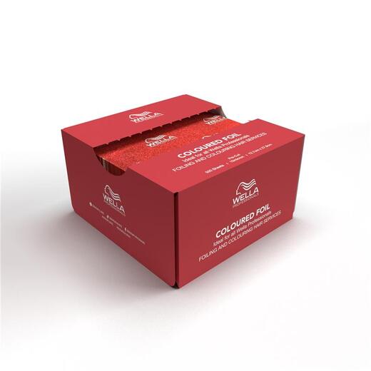 Wella Professionals Pre-Cut RED Colored Foil, 15 micron 500 sheets, 12.7 x 27.9 cm
