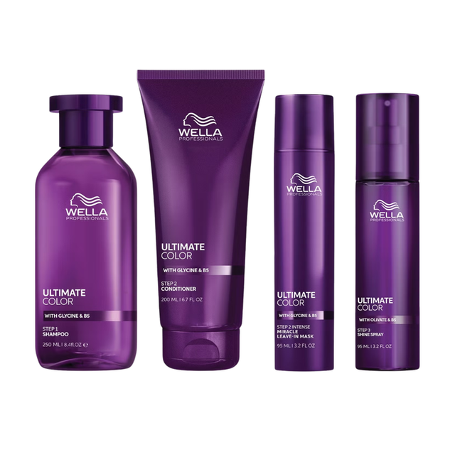 Wella Professionals Ultimate Color Quad Bundle Shampoo, Conditioner, Miracle Leave-in Mask 95ml & Shine Spray 95ml