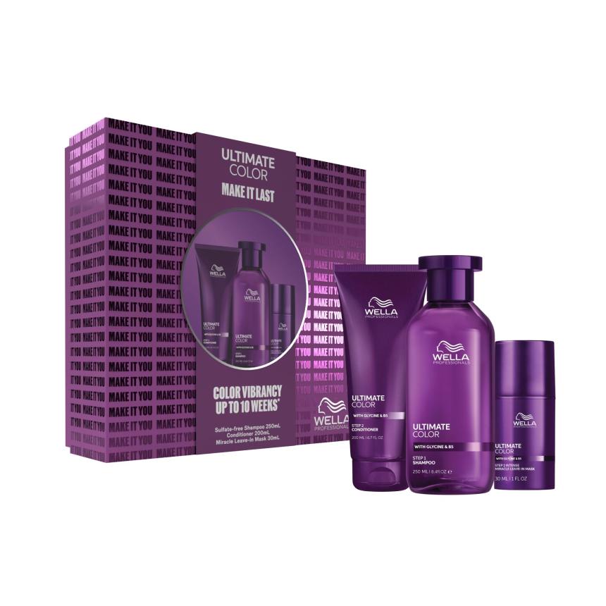 Wella Professionals Ultimate Color Trio Gift Pack ( Shampoo, Conditioner & Leave-in Mask 30ml)
