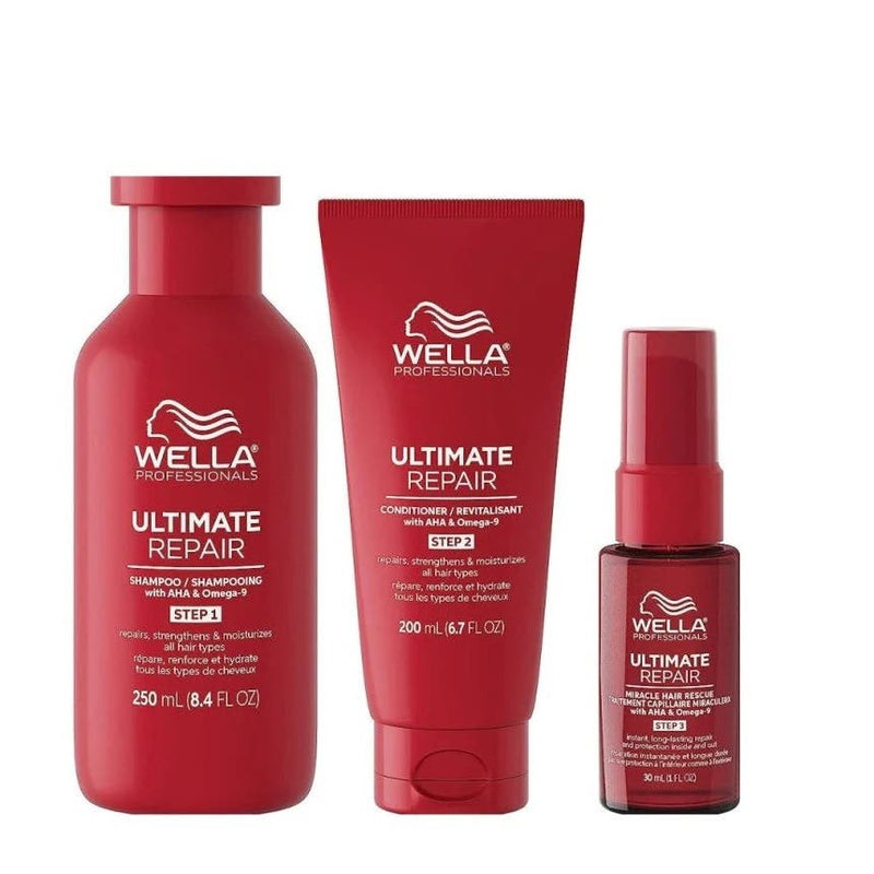 Wella Professionals Ultimate Repair Premium Care Trio Pack Shampoo, Conditioner & Miracle Hair Rescue 30ml