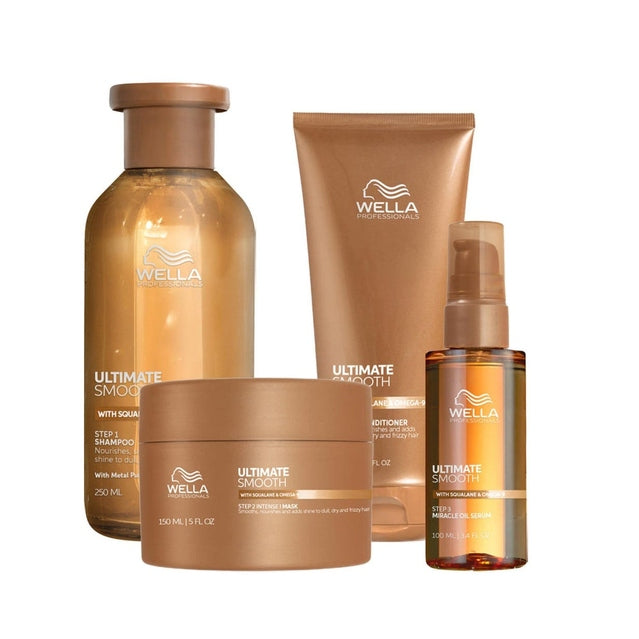 Wella Professionals Ultimate Smooth QUAD Shampoo, Conditioner, Mask and 100ml Serum