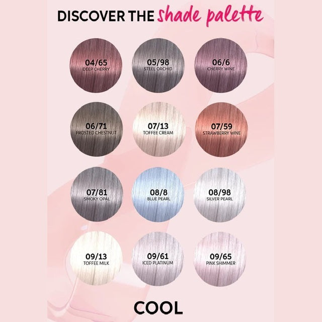 Wella Shinefinity Zero Lift Glaze Demi-Permanent Colour Chart