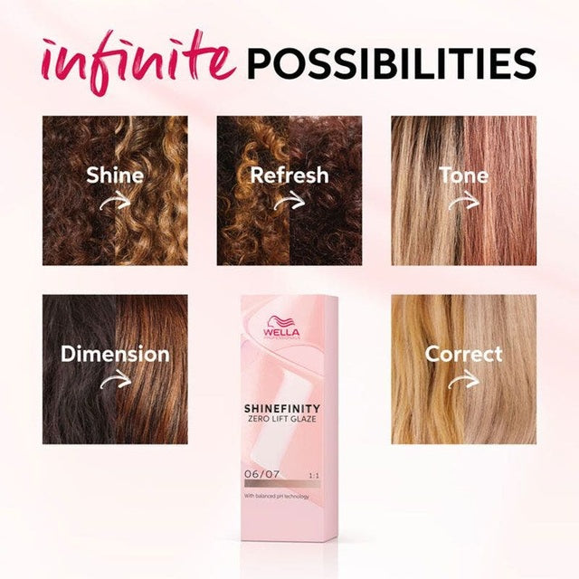 Wella Shinefinity Zero Lift Glaze Demi-Permanent Colour Chart