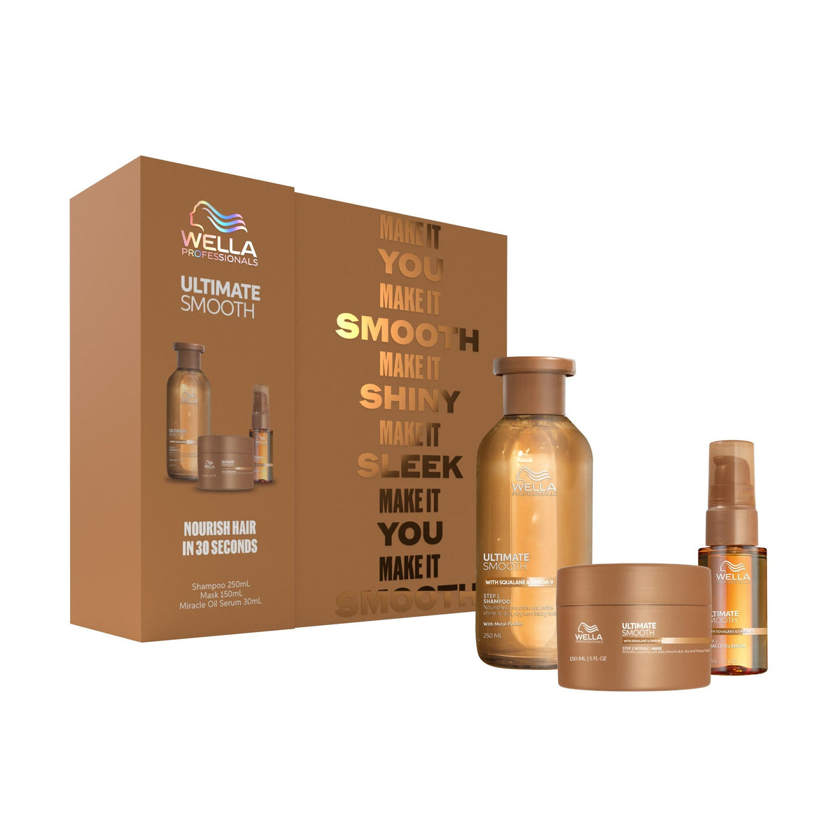Wella Professionals Ultimate Smooth Nourish Trio Kit ( 250ml Shampoo, 150ml Mask and 30ml Serum)