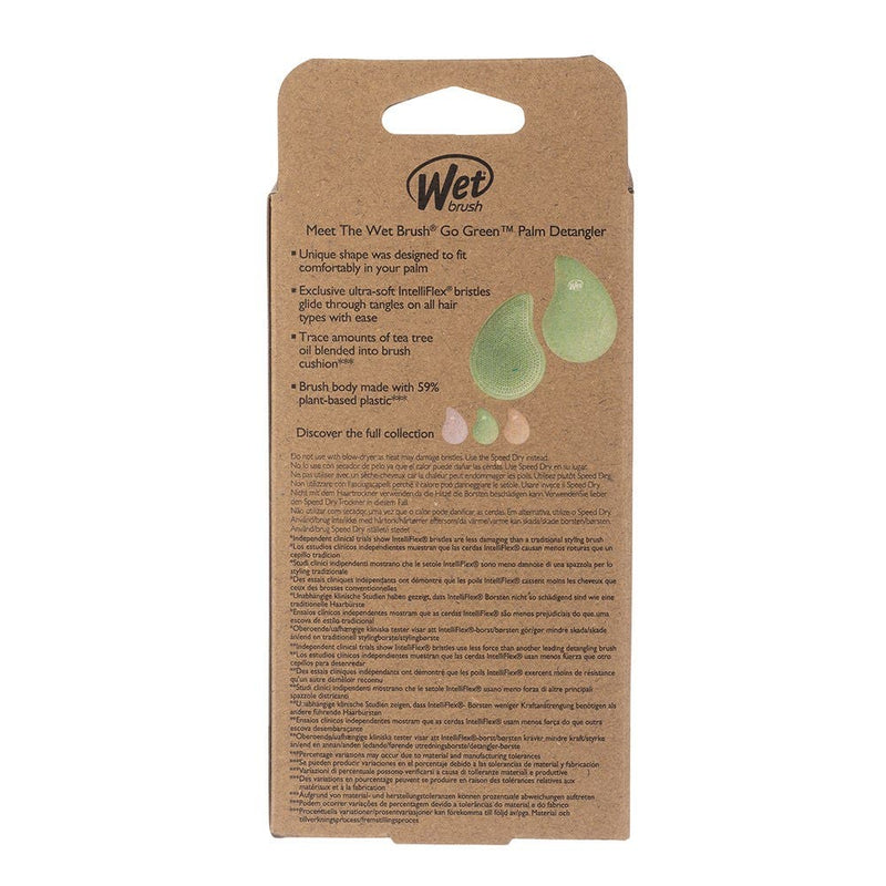 WetBrush Go Green Palm Detangler Green - Tea Tree Oil Blended Cushion