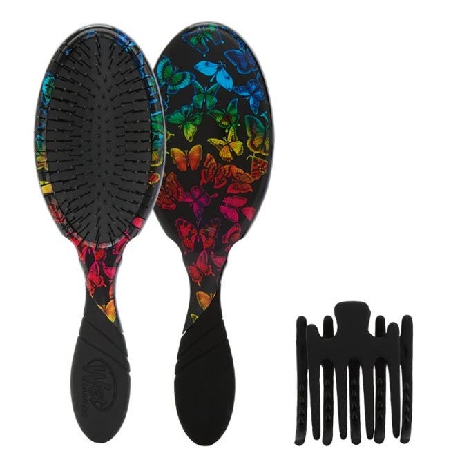 WetBrush Pro Detangler Colorful Craft Style with Yoga Claw Clip Set