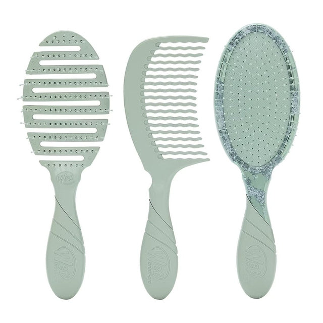 WetBrush Pro Detangler Modern Stone Kit 3PC Set Pro Detangler, Flex Dry and Detangling Comb
