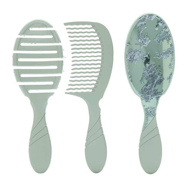 WetBrush Pro Detangler Modern Stone Kit 3PC Set Pro Detangler, Flex Dry and Detangling Comb
