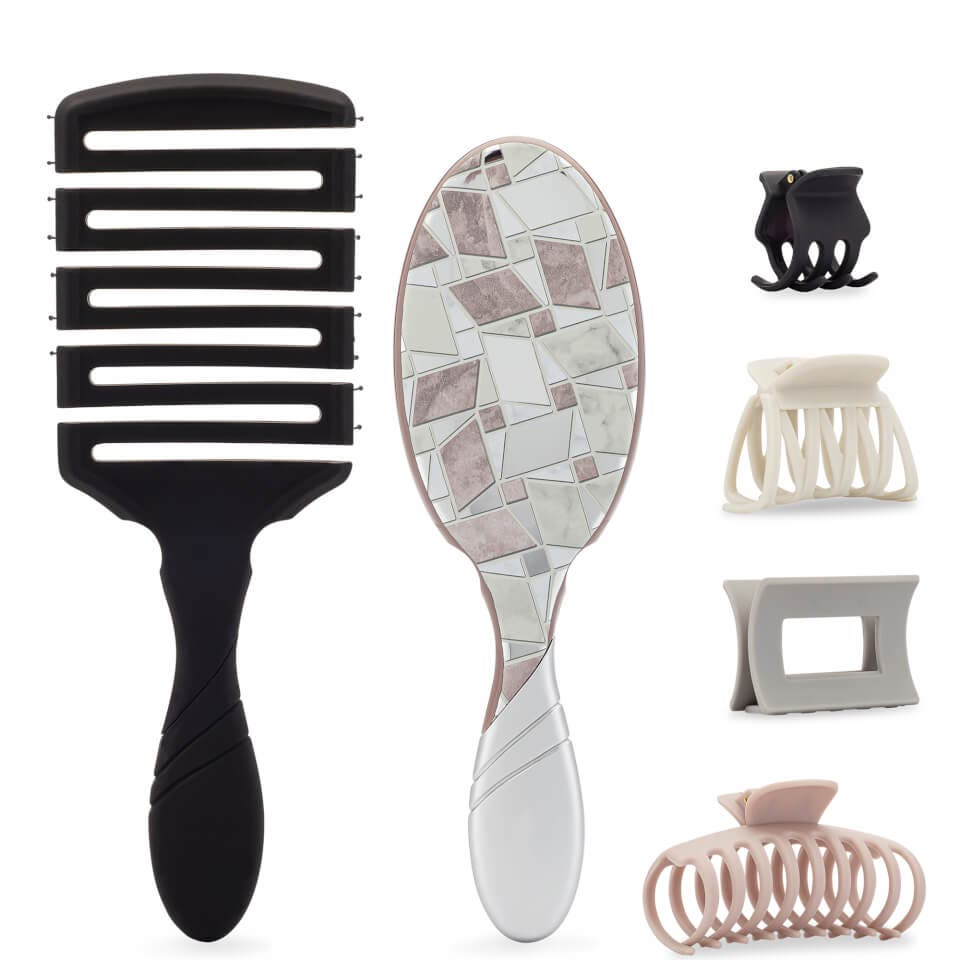 WetBrush Pro Graphic Monochrome Style Set Silver Kit