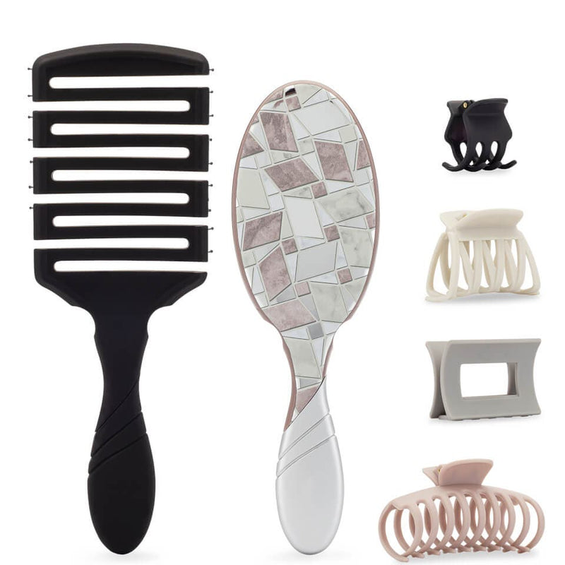 WetBrush Pro Graphic Monochrome Style Set Silver Kit