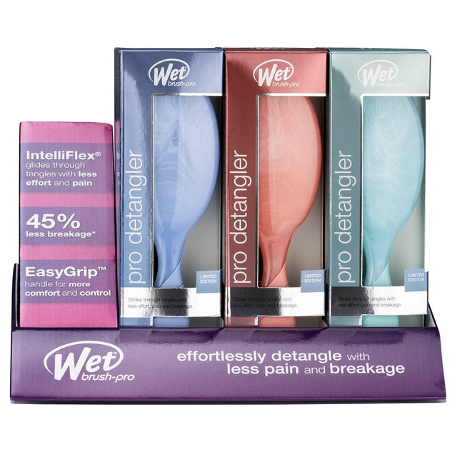 WetBrush Pro Hydro Tie Dye Detangler Display 9xPro Detangler Brushes