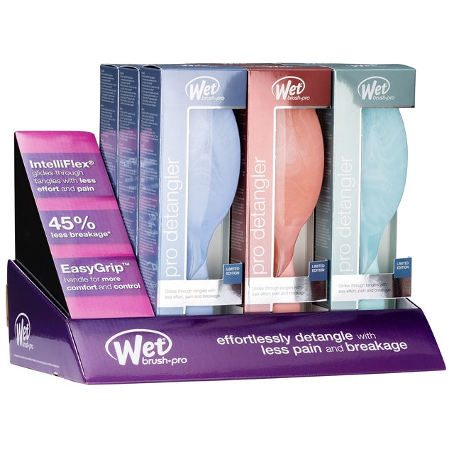 WetBrush Pro Hydro Tie Dye Detangler Display 9xPro Detangler Brushes
