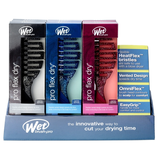 WetBrush Pro Mineral Sparkle Flex Dry Display 9xPRo Flex Dry Brushes
