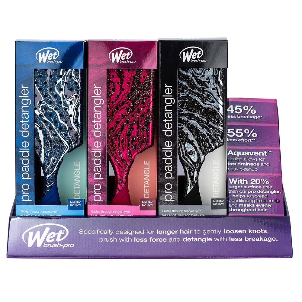 WetBrush Pro Mineral Sparkle Paddle Display 9xPro Paddle Brushes