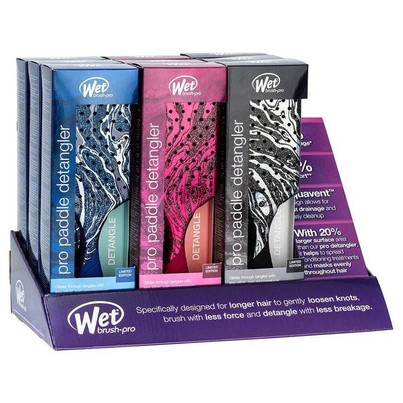 WetBrush Pro Mineral Sparkle Paddle Display 9xPro Paddle Brushes