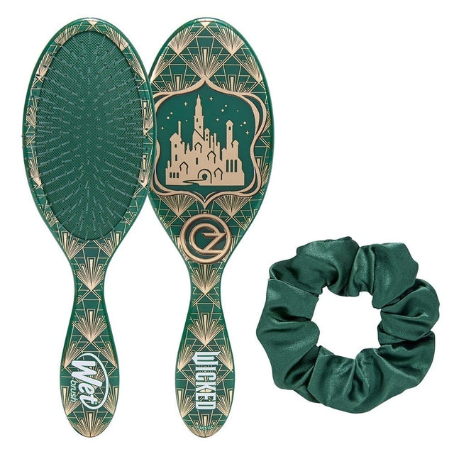 WetBrush Wicked Emerald City Detangling Kit Original Detangler + Satin Scrunchie