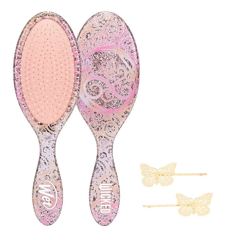 WetBrush Wicked Glinda Detangling Kit Original Detangler + Butterfly Bobbies