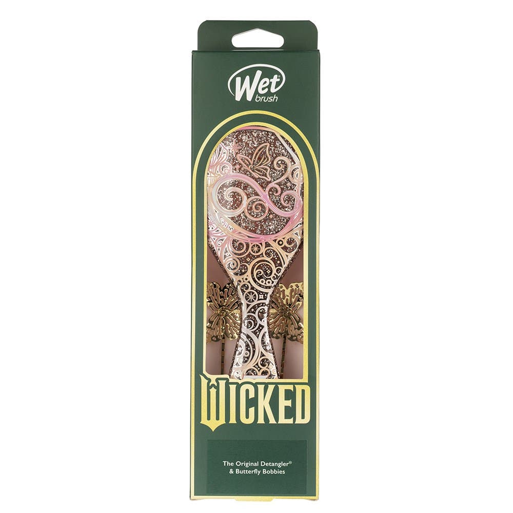 WetBrush Wicked Glinda Detangling Kit Original Detangler + Butterfly Bobbies