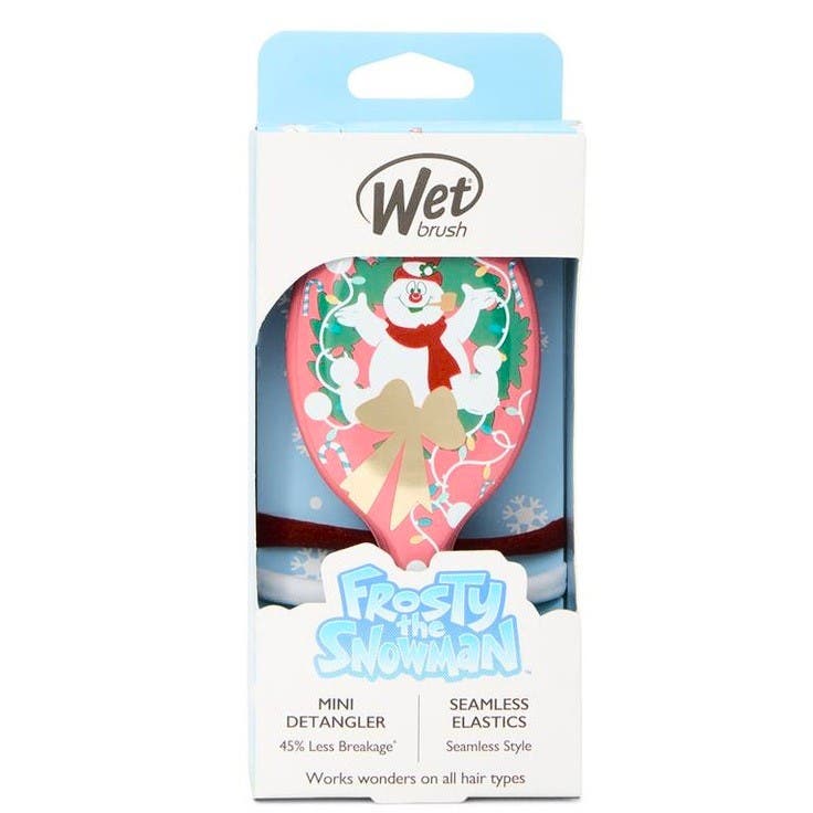 Wetbrush Holiday Mini Detangler With 3PC Elastics Kit - Frosty the Snowman
