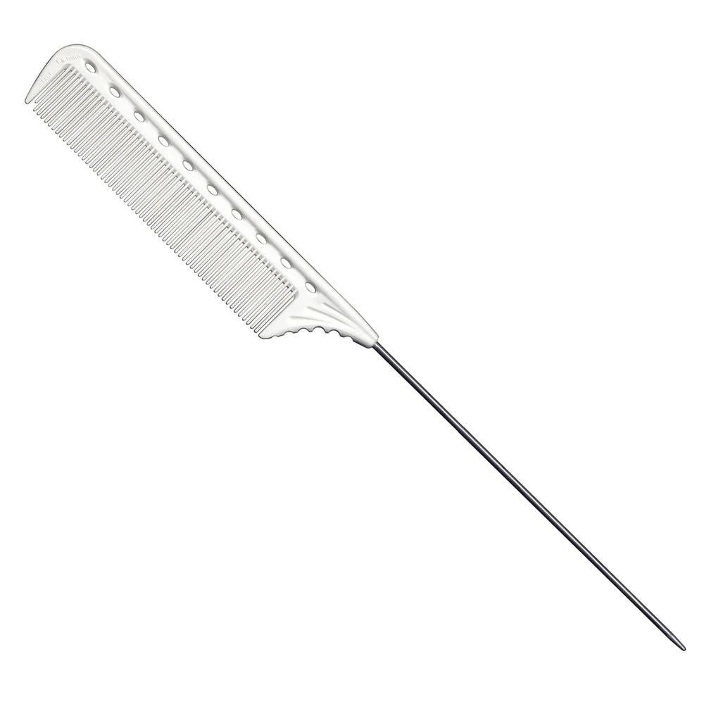 Y.S.Park Long Pin Tail Comb YS-122 White