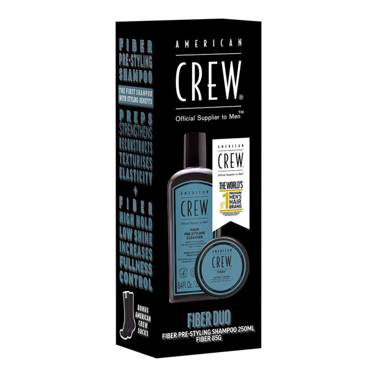 American Crew Fiber & Pre-Styling Shampoo With Bonus Socks Pack