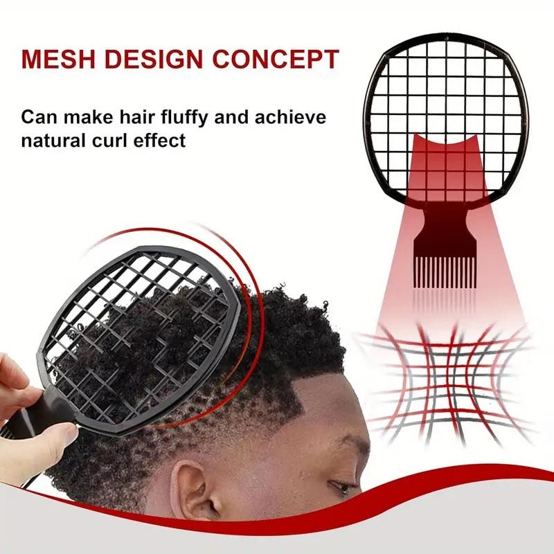 Double-Ended Afro Comb and Braiders Tool Net-shape Twist Coil Afro Dreadlocks