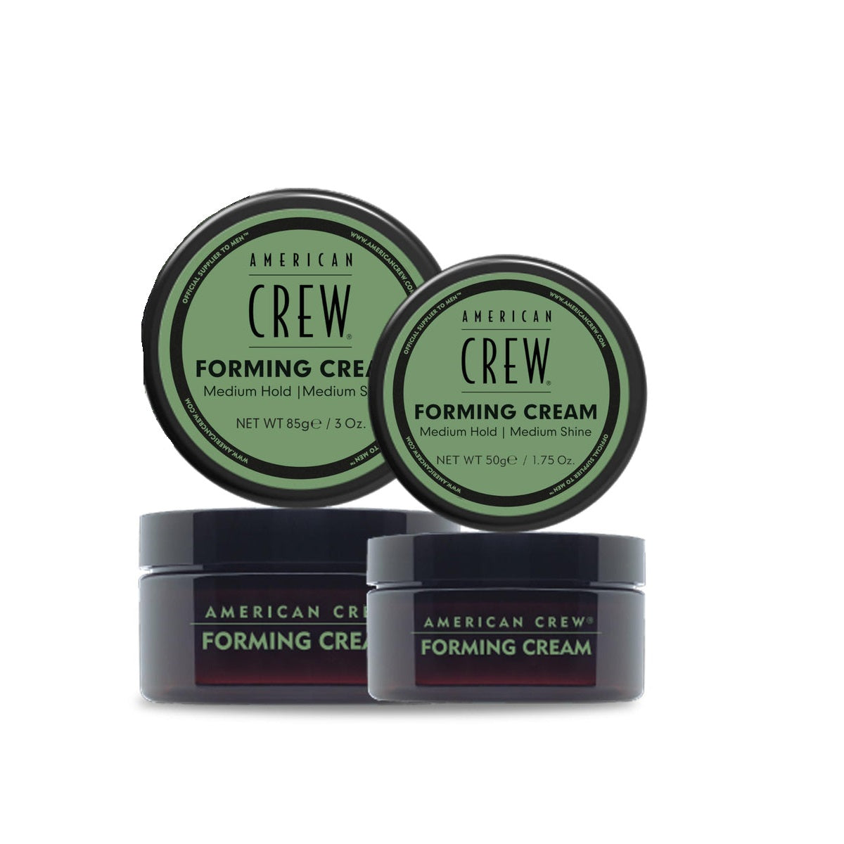 American Crew Forming Cream Duo (Full Size 85g + Travel Size 50g), Medium Hold Medium Shine
