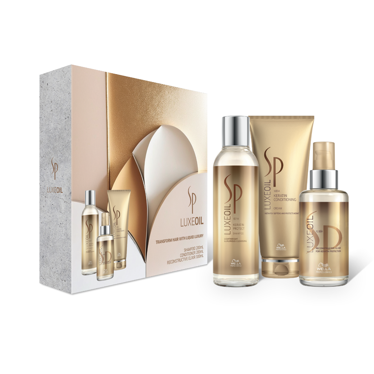 Wella Professionals SP Luxeoil Trio Pack ( Shampoo, Conditioner + Elixir)
