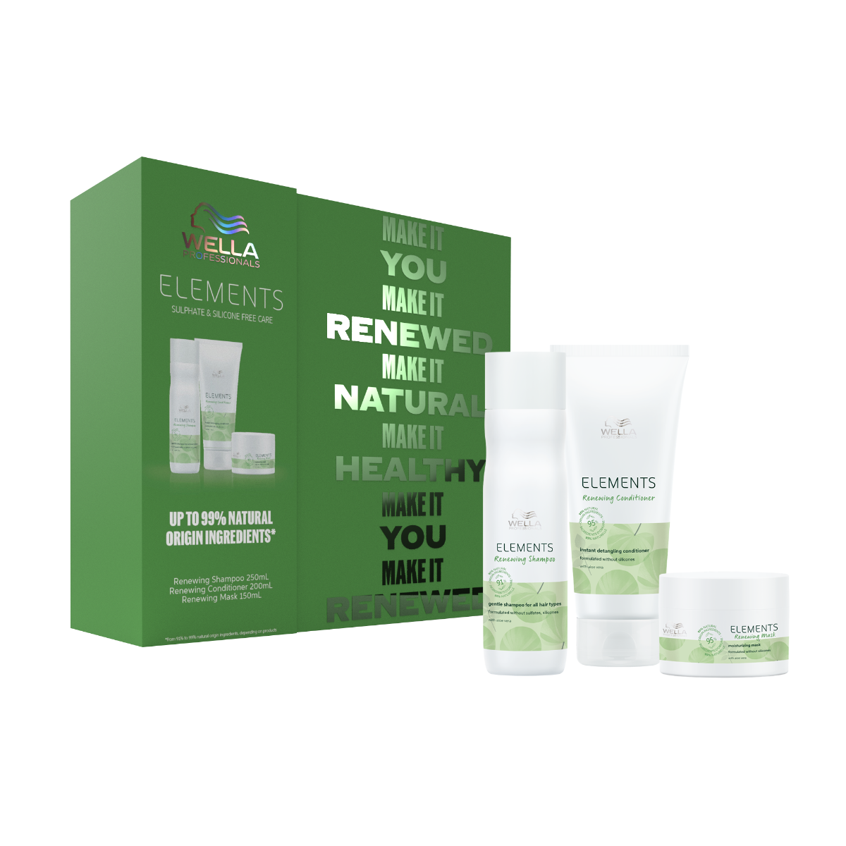 Wella Professionals Elements Trio Pack (Shampoo, Conditioner, Mask)