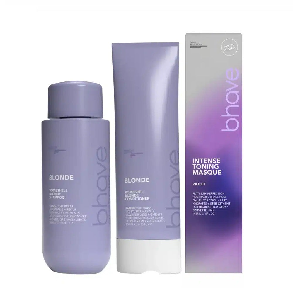 Bhave Blonde Series Trio (Shampoo, Conditioner & Violet Masque)