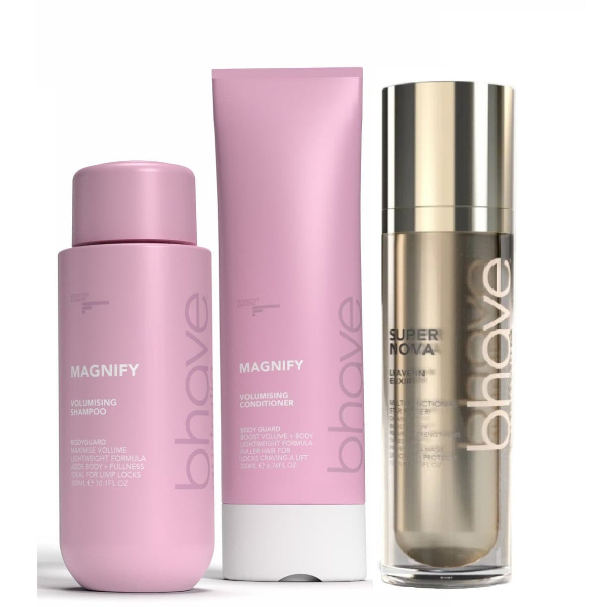 Bhave Volumising Series Magnify Trio (Shampoo, Conditioner & Super nova elixir)