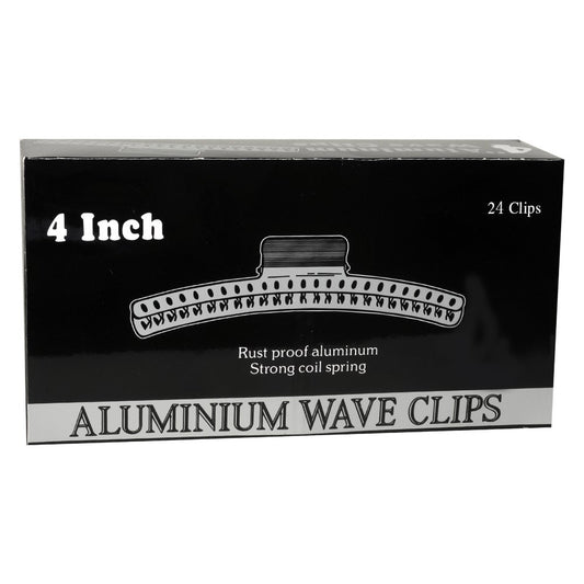 Dateline Professional 4 Inch Aluminium Finger Wave Hair Clips, 24pk