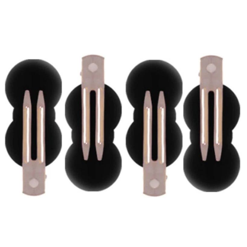 No Crease or Bend Beauty Hair Double Prong Pin - Black 4pk