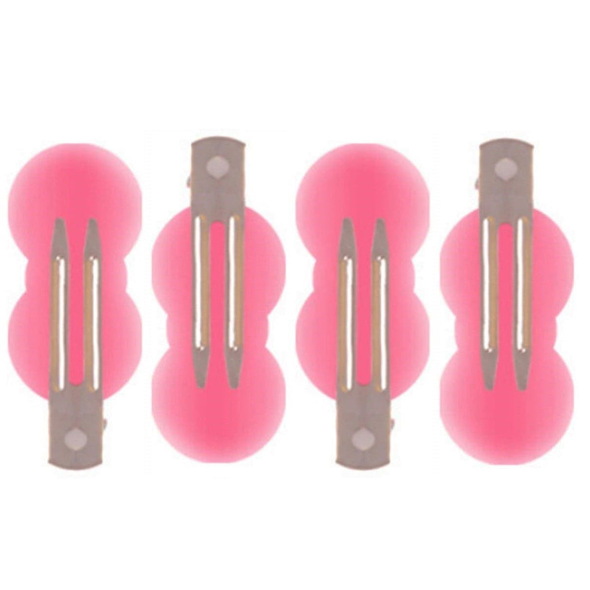 No Crease or Bend Beauty Hair Double Prong Pin - Fuchsia 4pk