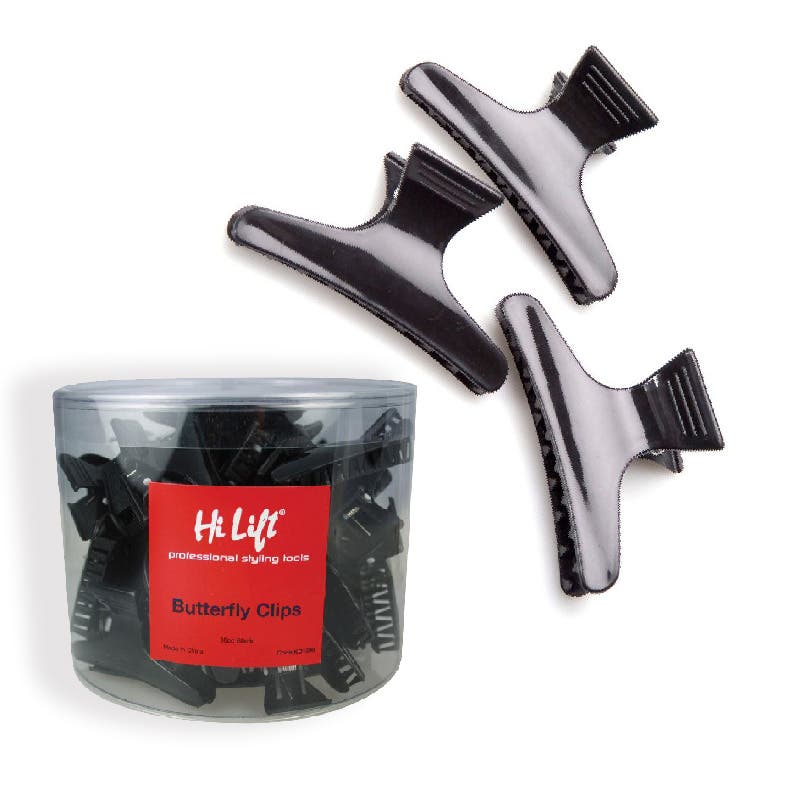 36 x Black Butterfly Hair Clips - Professional Hairdresser / Apprentice