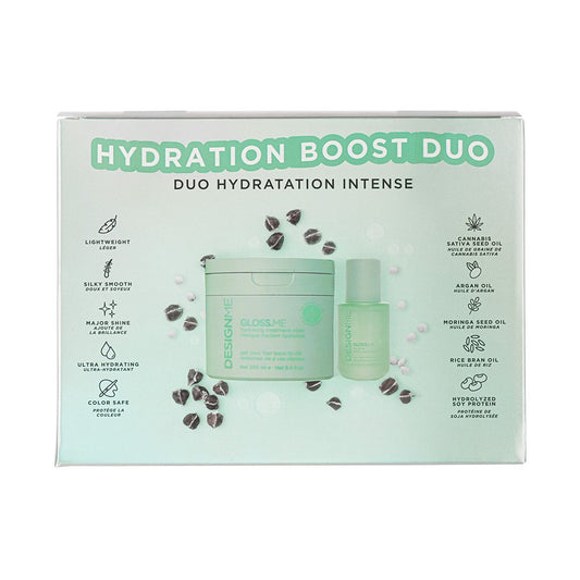 DESIGNME GlossME Hydration Boost Duo (Hydrating Treatment Mask 250mL + Hair Serum 25mL)