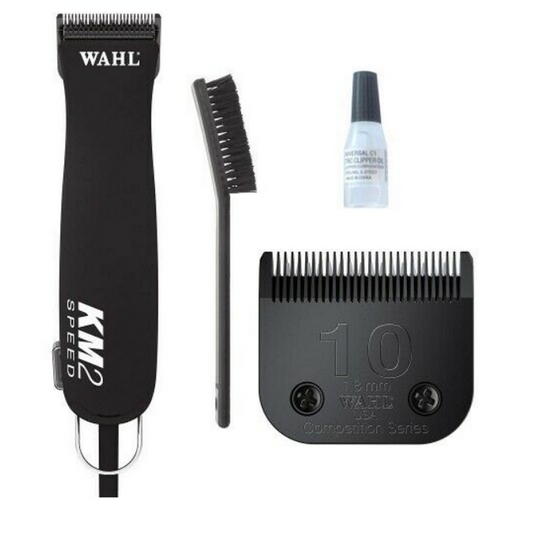 Wahl Corded KM2 Pet Clipper 2 Speeds - Black Colour with Wooden Case