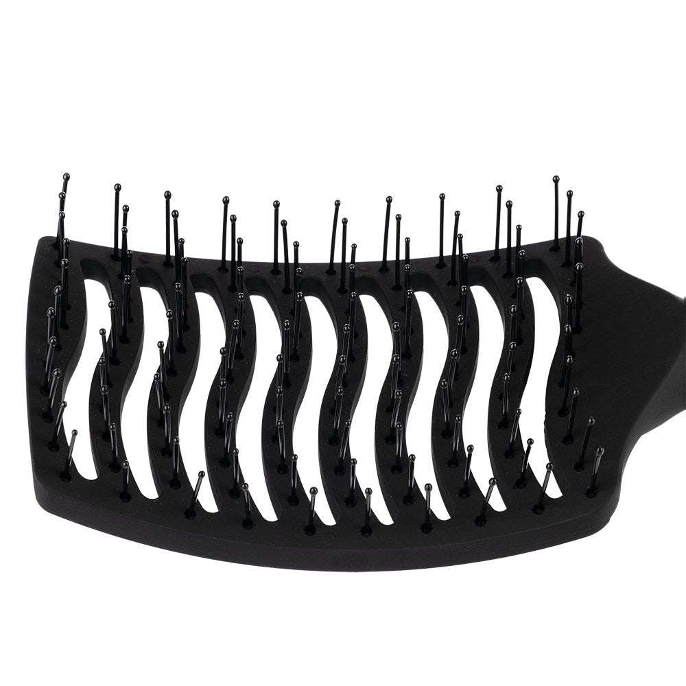 Silver Bullet Black Velvet Nylon Curved Vented Paddle Brush 111219