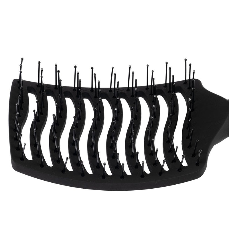 Silver Bullet Black Velvet Nylon Curved Vented Paddle Brush 111219